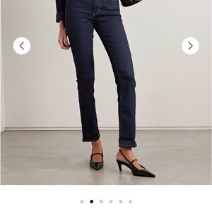 Frame Le High Flare Denim, High Rise Slim Leg Dark Indigo Flare Jean